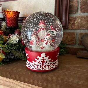 1990's Vintage Merry Christmas Snowman Musical Snow globe